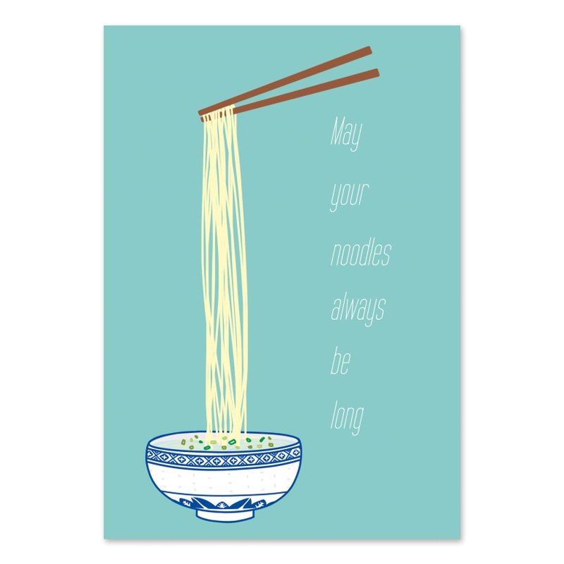 May Your Noodles Always Be Long Greeting Card