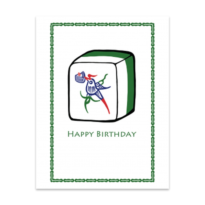 Mahjong Bird Tile Greeting Card