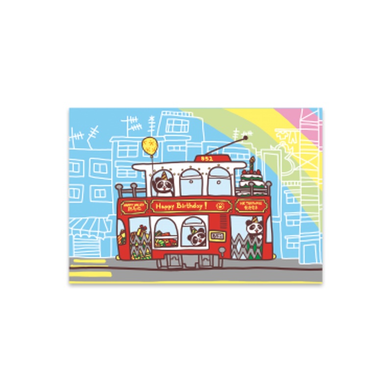 Tram Rainbow Greeting Card