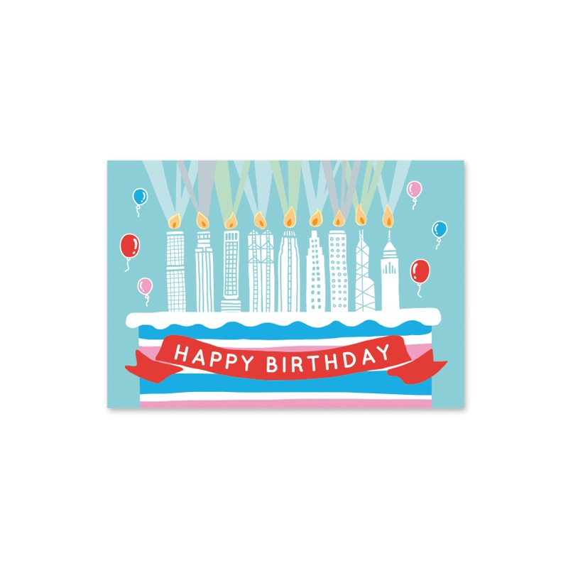 Lightshow Cake Aqua Greeting Card