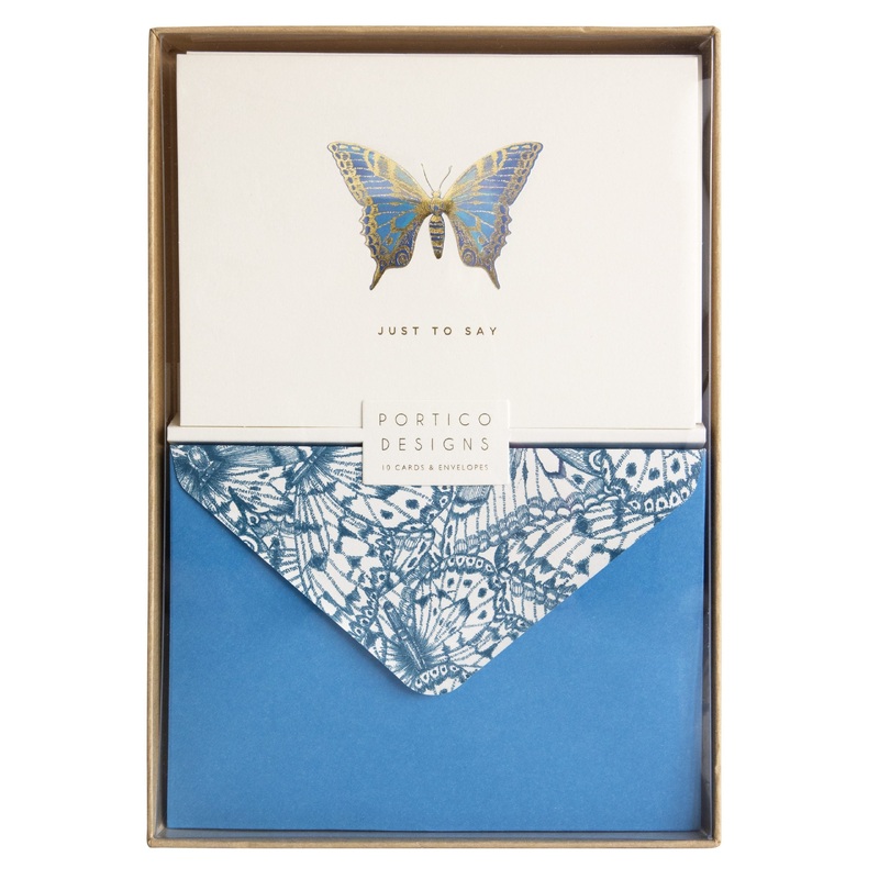 Blue Butterfly Notecards Pack of 10