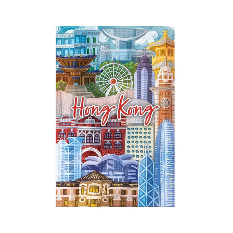 Hong Kong Buildings Postcard