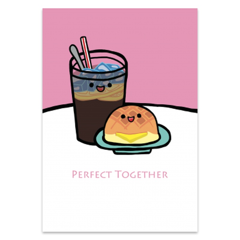 Perfect Together- Tea and Bun Pink Card
