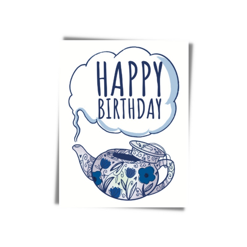 Happy Birthday Teapot Greeting Card
