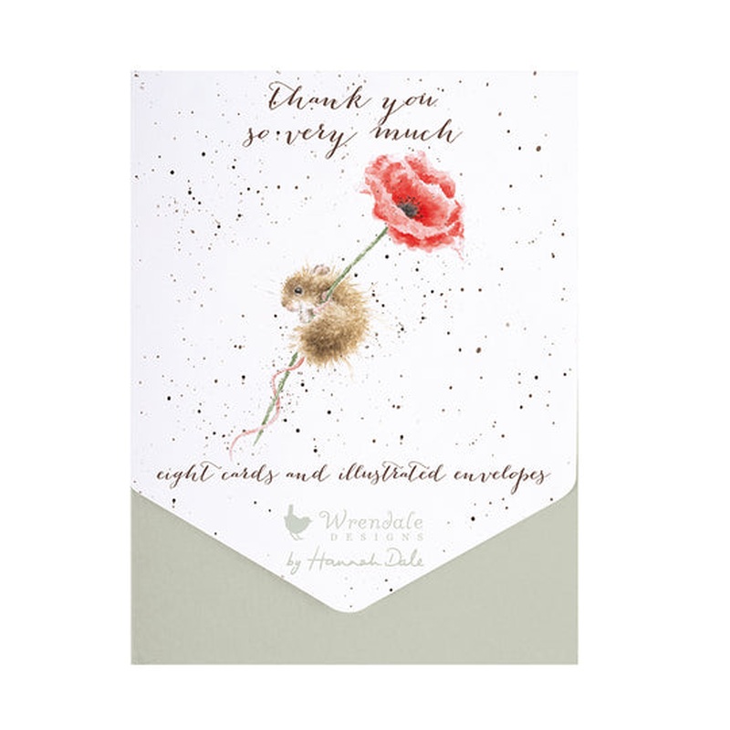 Mouse & Poppy Thank You Cards Pack of 8
