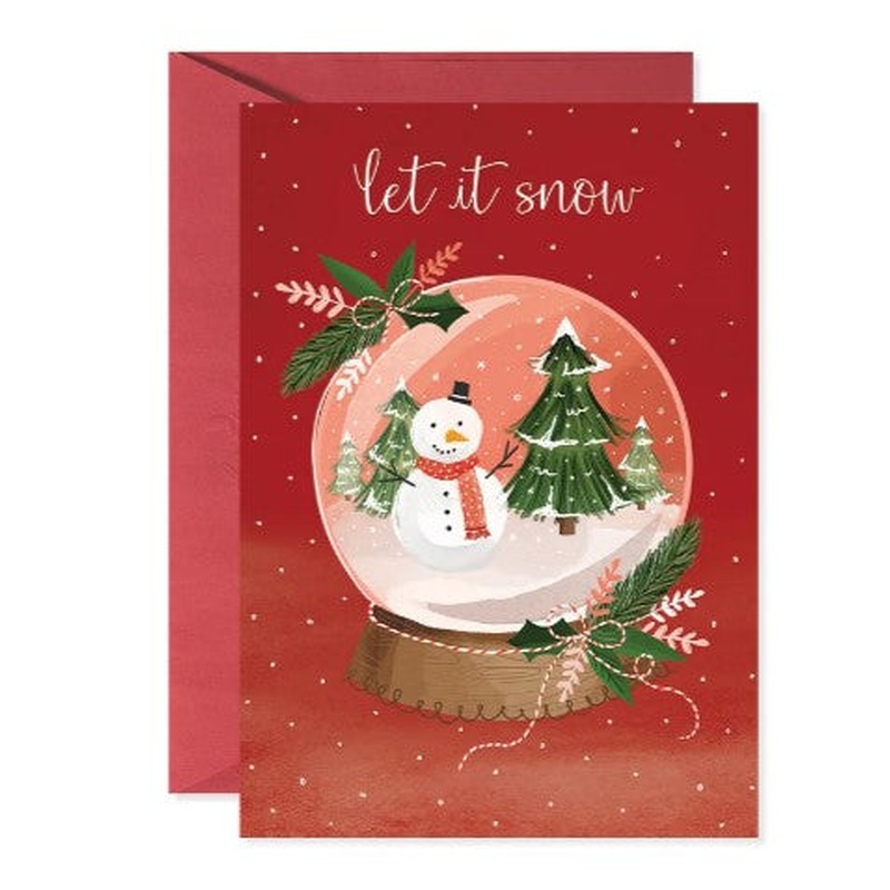Snowman In Snowglobe Greeting Card
