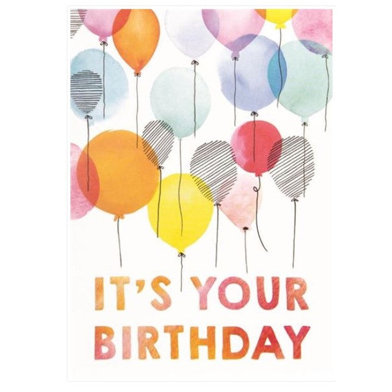 Watercolour Balloons Birthday Card