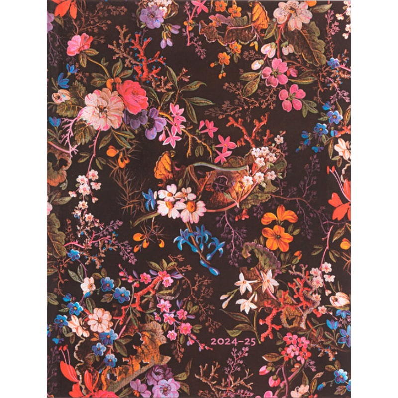 2024-2025 Weekly Planner, Floralia, William Kilburn, 18-Month Flexis, Ultra, Vertical, Elastic Band, 224 Pg, 80 GSM