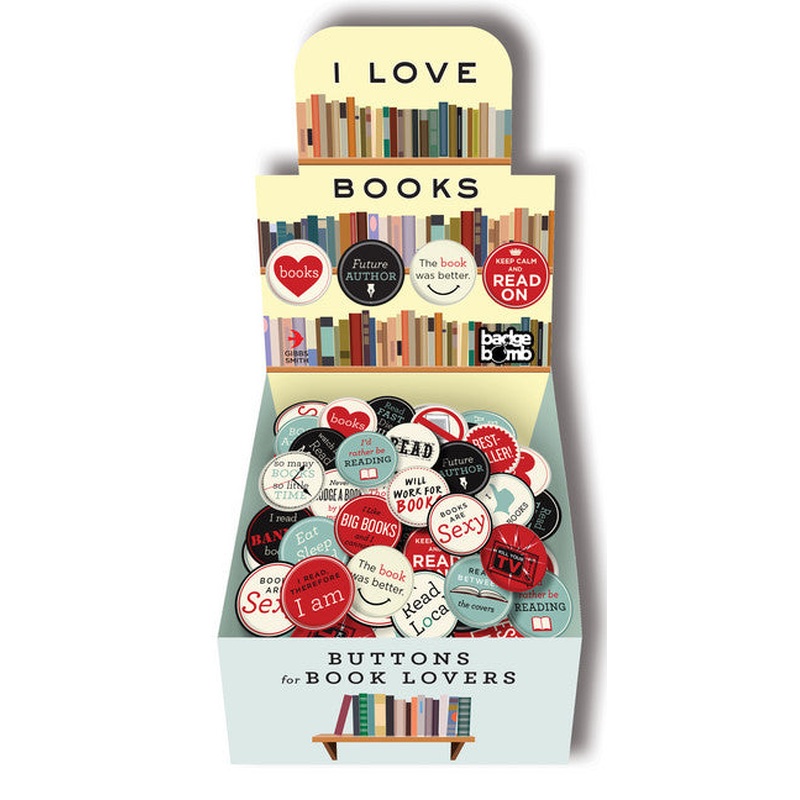 "I Love Books" Buttons