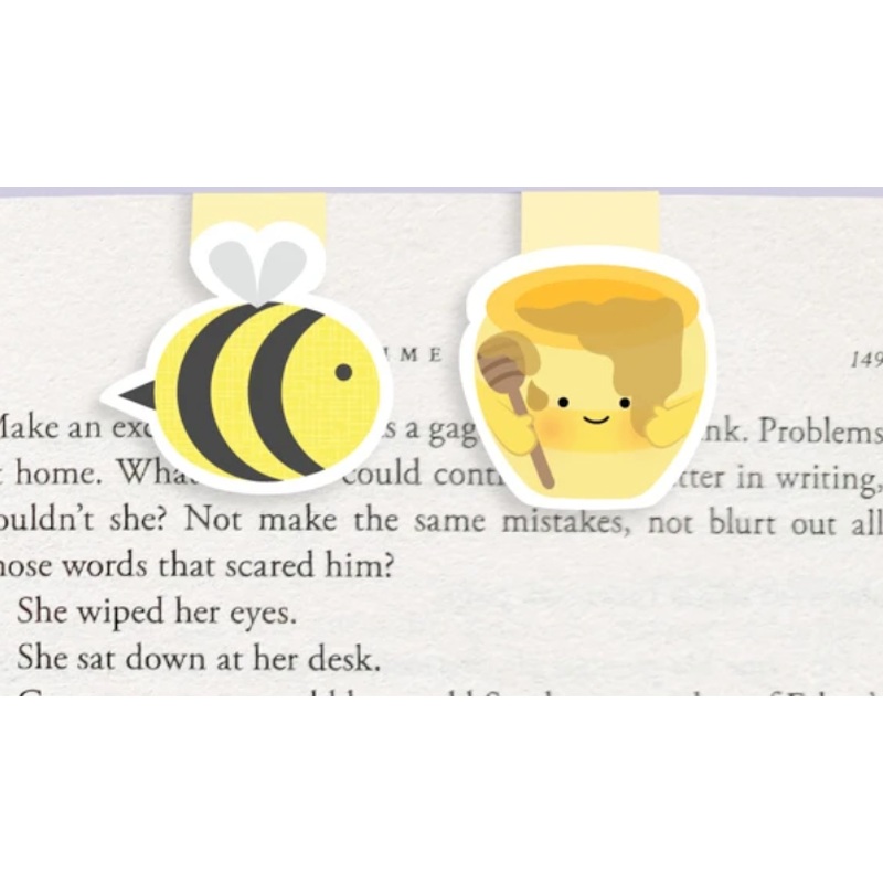 Mini Magnetic Bookmark - Bee & Honey (2-pack)