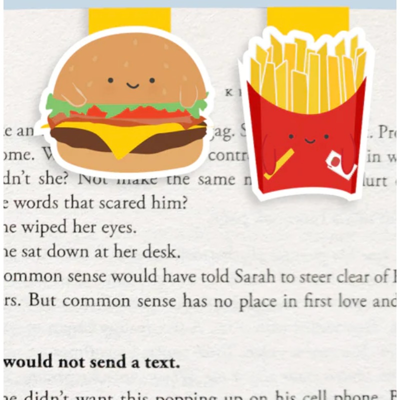 Mini Magnetic Bookmarks - Burger & Fries (2-pack)