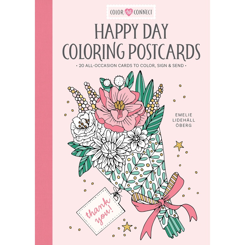 Happy Day Coloring Postcards