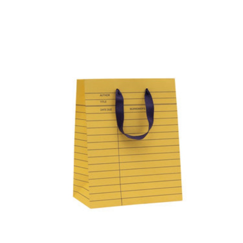 Library Card Yellow Gift Bag (Small)