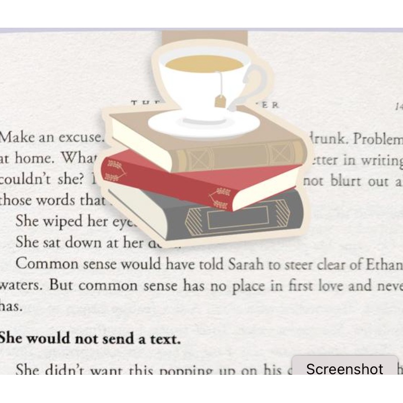 Jumbo Magnetic Bookmark - Tea Cup on Books
