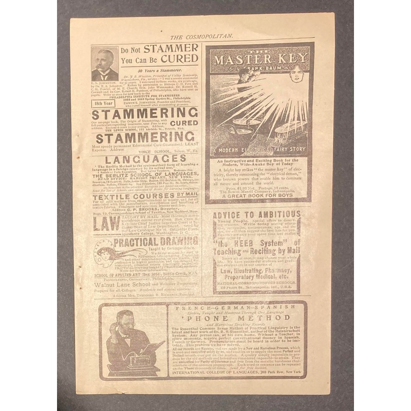 Advertisement from The Cosmopolitan for The Master Key