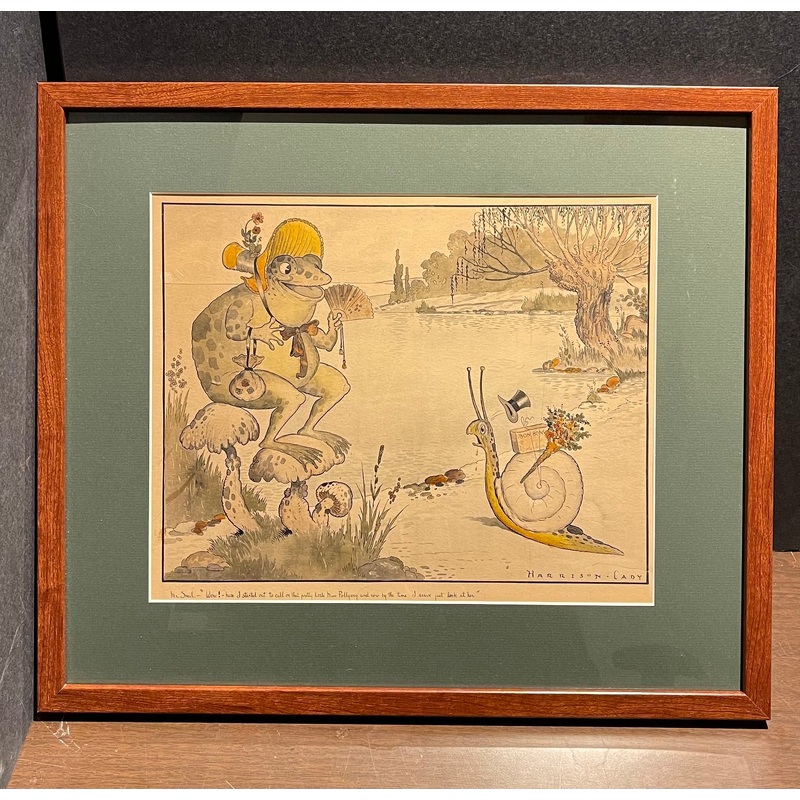 Mr. Snail: 'Wow! Here I started out to call on that pretty little Miss Pollywog and now by the time I arrive just look at her."