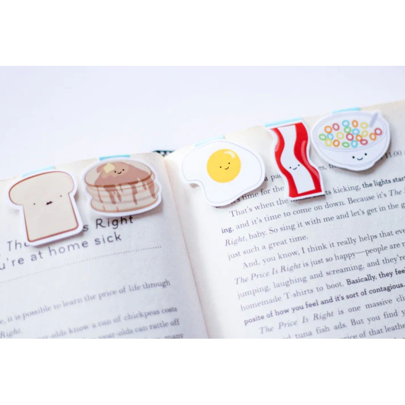 Breakfast Mini Magnetic Bookmarks (set of 5)