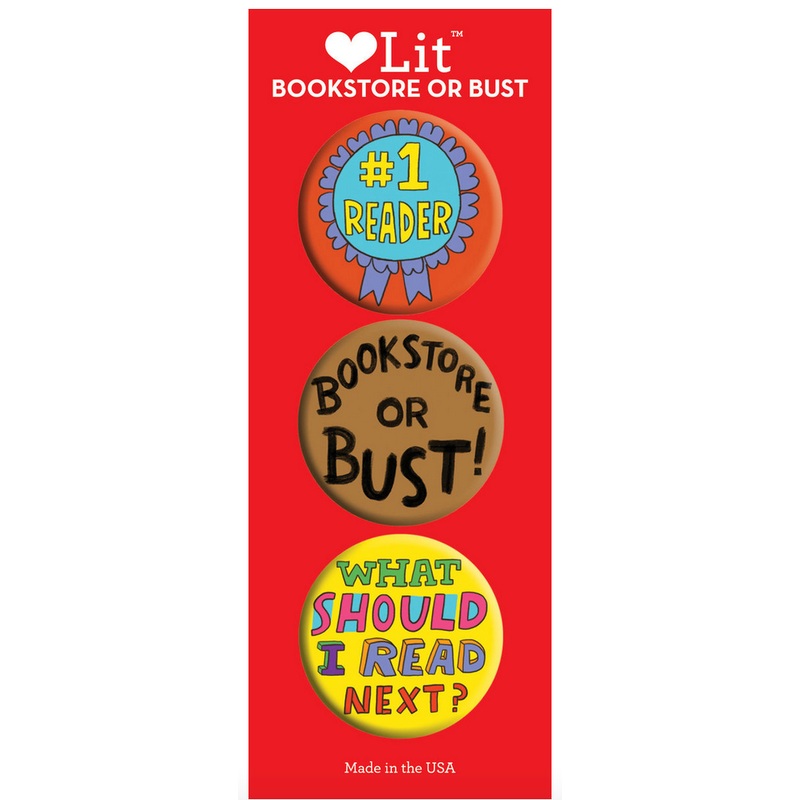 Bookstore or Bust 3-Button Assortment