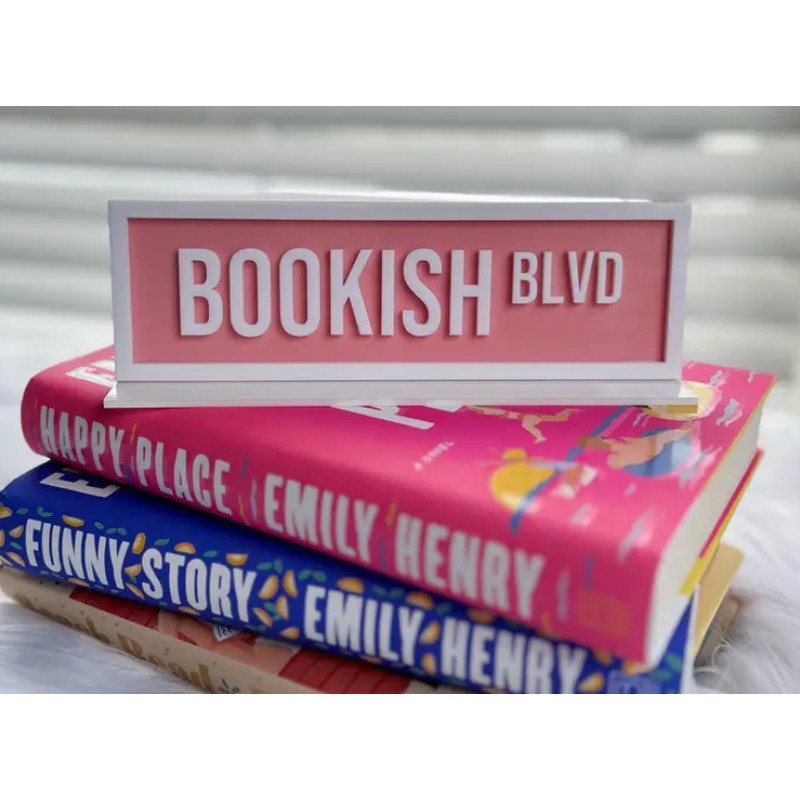 Bookish Blvd Acrylic Shelf Sign w/ Stand