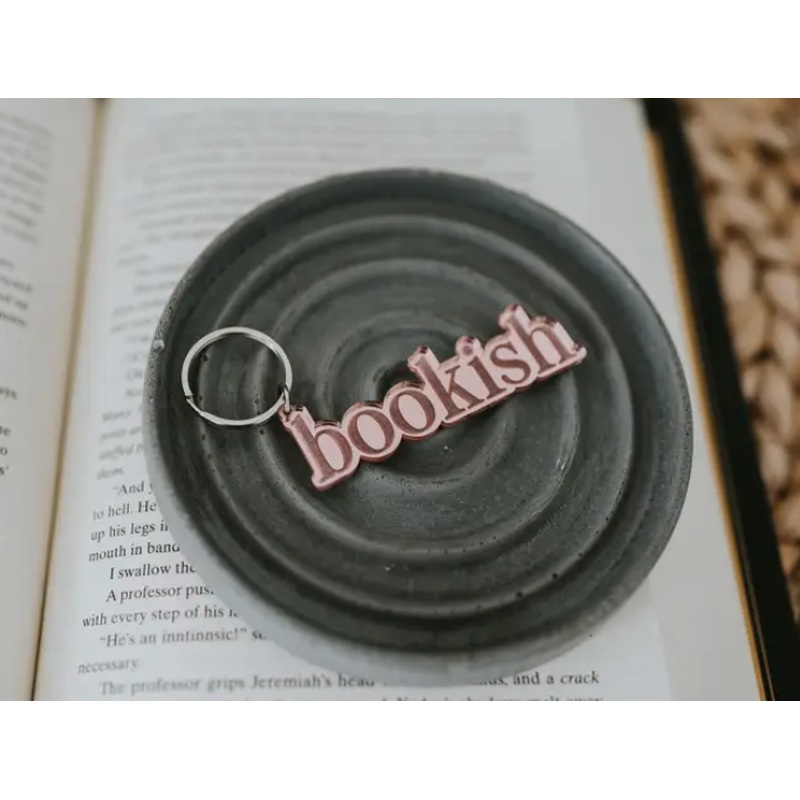 Bookish Rose Gold Acrylic Keychain