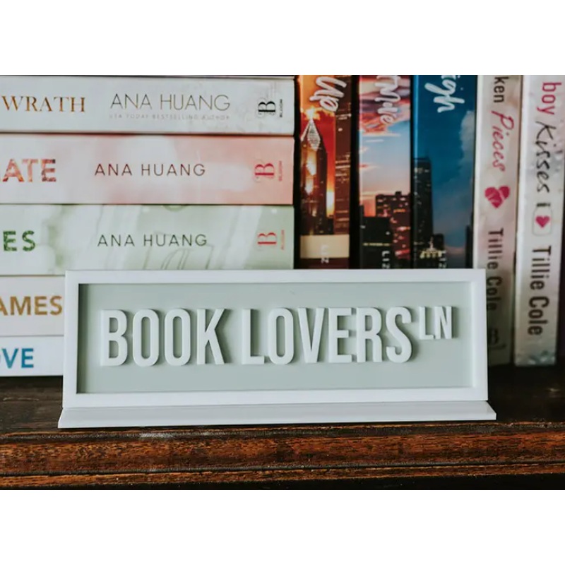 Book Lovers Ln Acrylic Shelf Sign w/ Stand