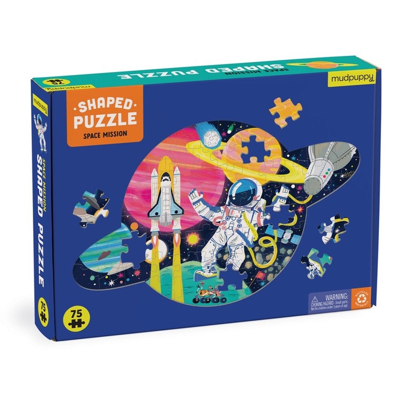 Space Mission 75-Piece Shaped Scene Puzzle